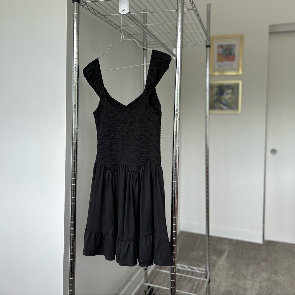 Urban Outfitters black cap sleeve dress